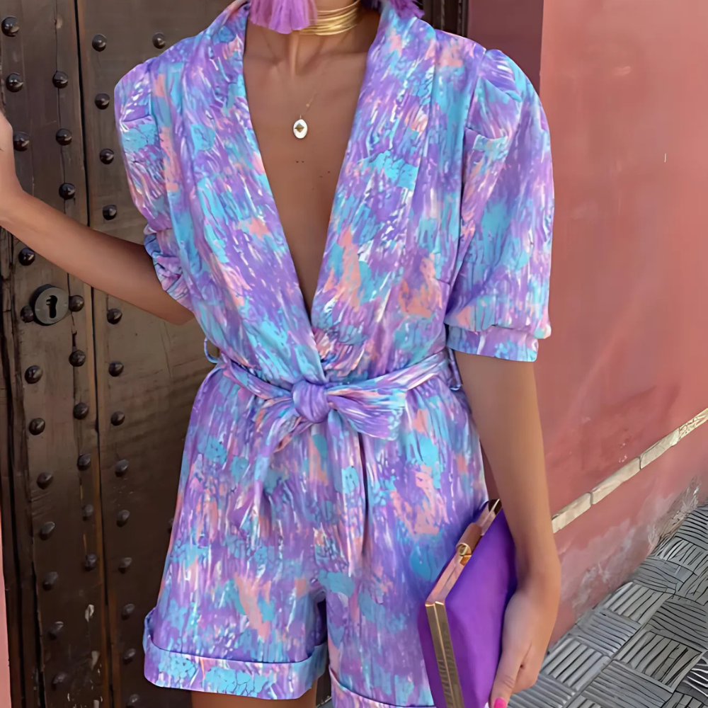 Women's V-Neck Jumpsuit - VibreMode