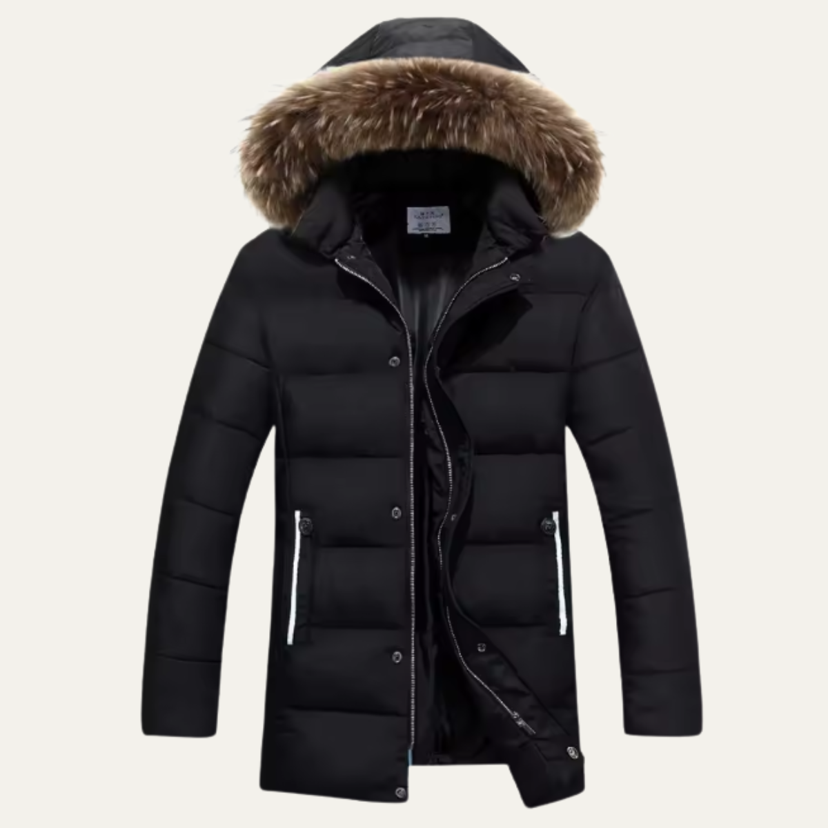 Men's Cotton Winter Jacket Fur Hood - VibreMode