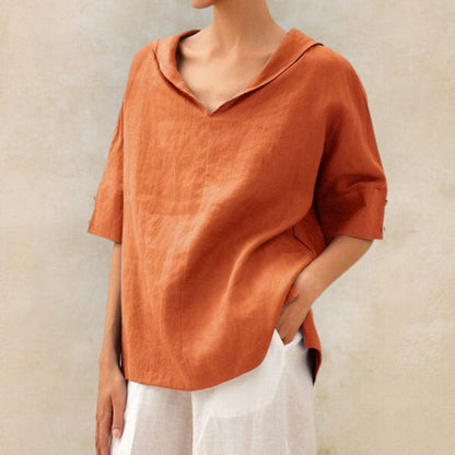 Relaxed Fit Women's V-Neck Everyday Top