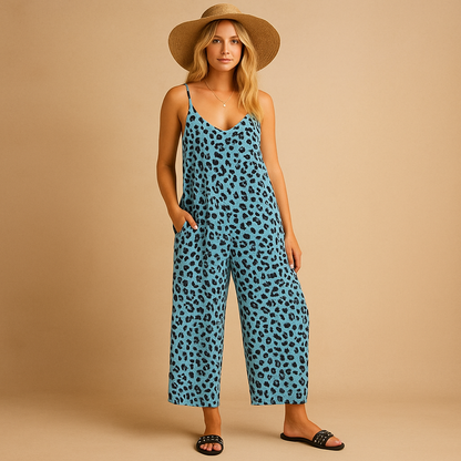 Animal Print Strapless Jumpsuit for Women - VibreMode