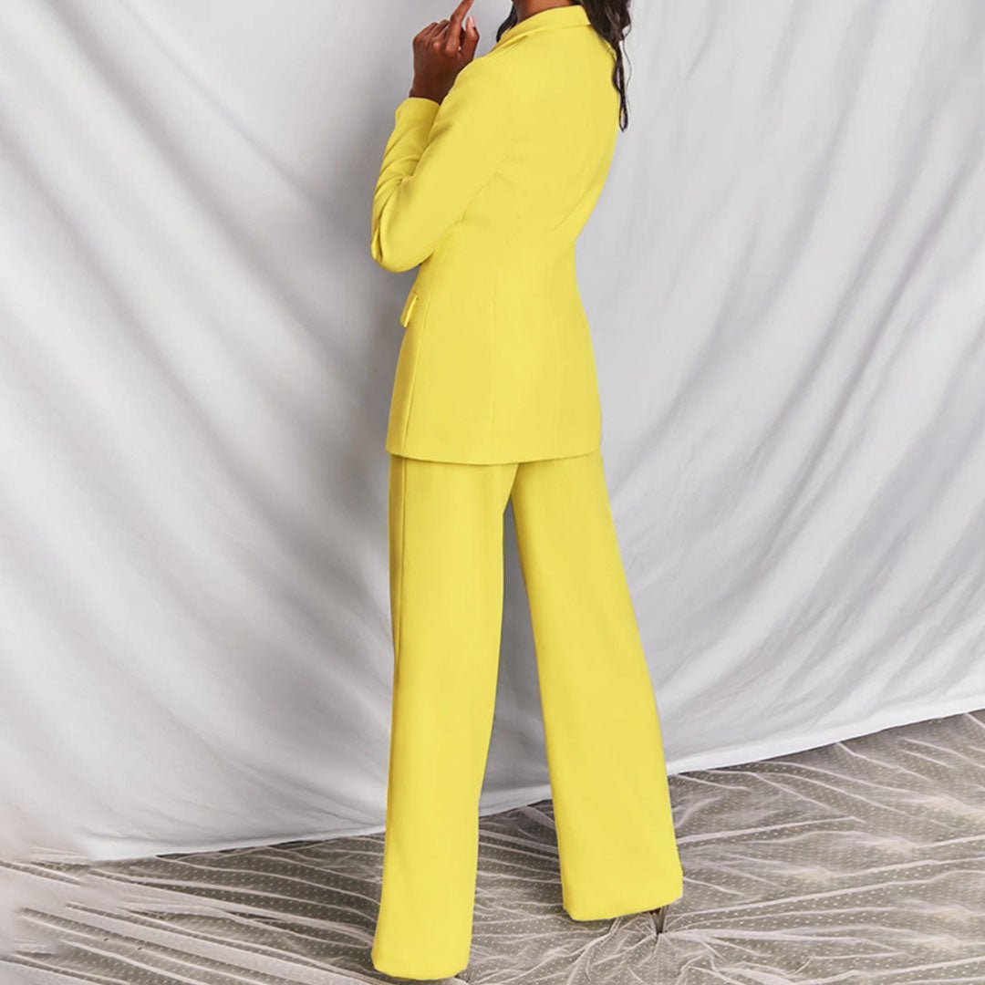Elegant Women's Suit Jacket Pants Set