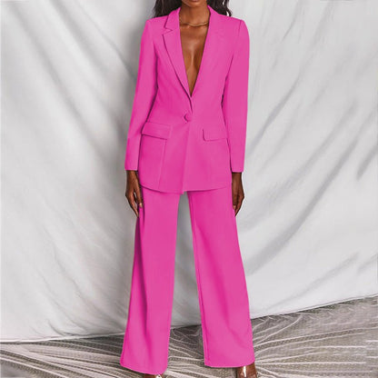Elegant Women's Suit Jacket Pants Set