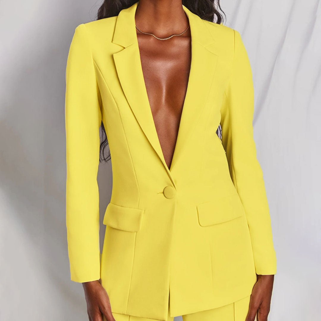 Elegant Women's Suit Jacket Pants Set
