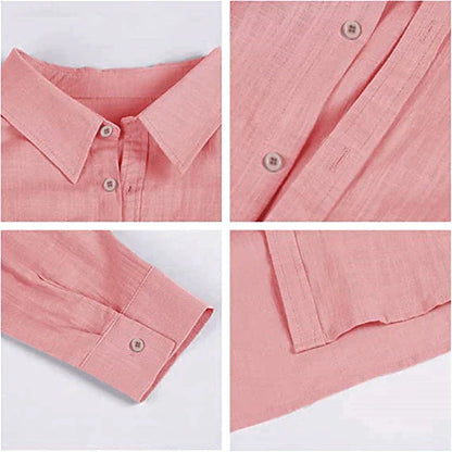 Men's Linen Blend Shirt Lightweight Beige