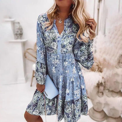 Image of Lexi | Women's V-Neck Floral Tiered Mini Dress