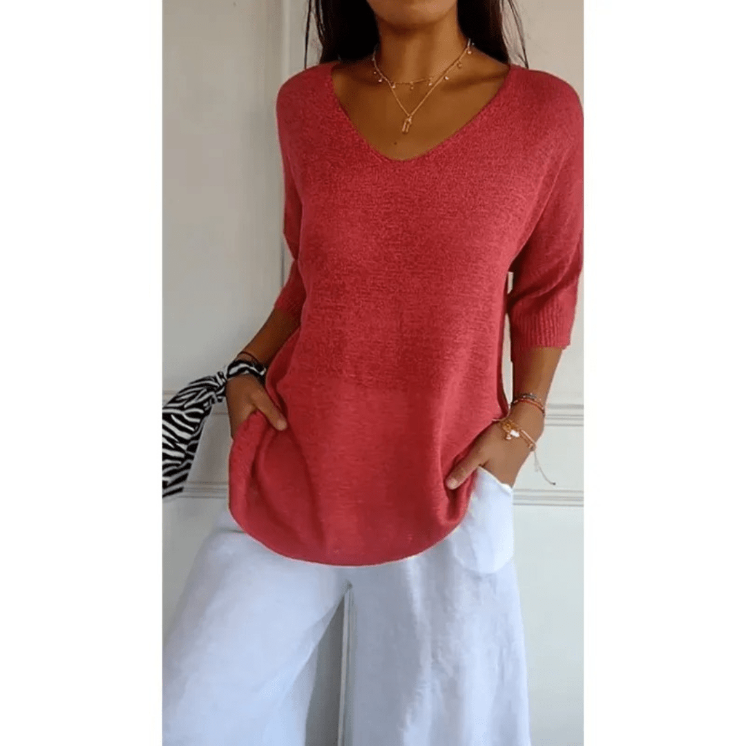 Women's Relaxed Fit V-Neck Tunic