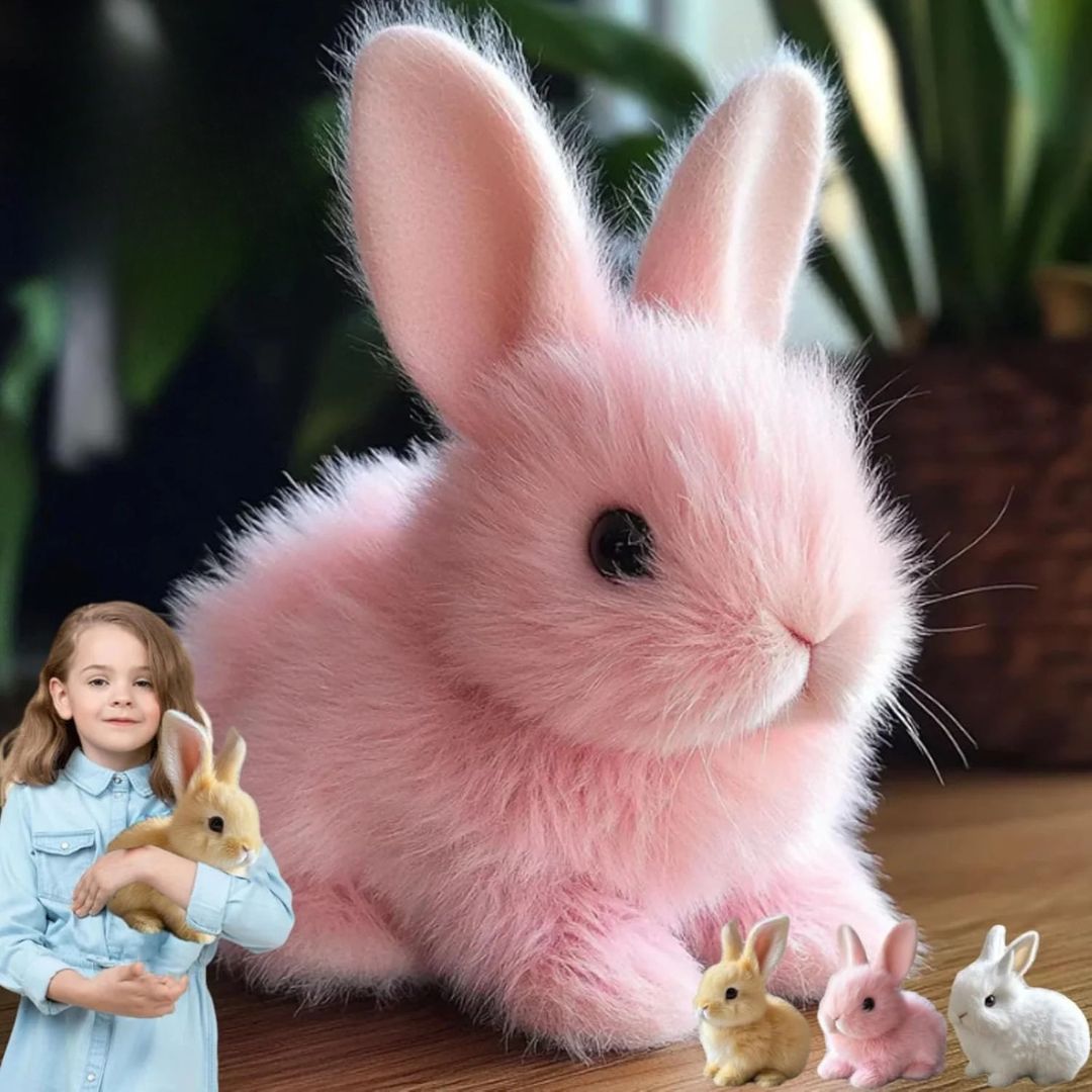 Plush Rabbit Toy Soft Fur Detailed