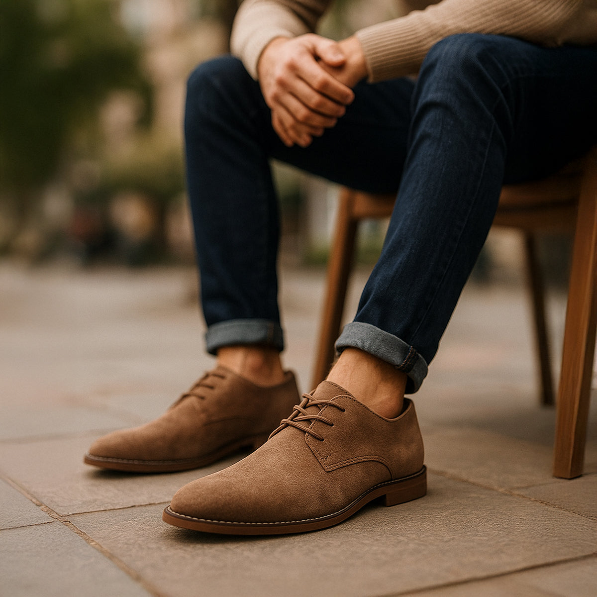Men's Suede Formal Shoes Classic Brown