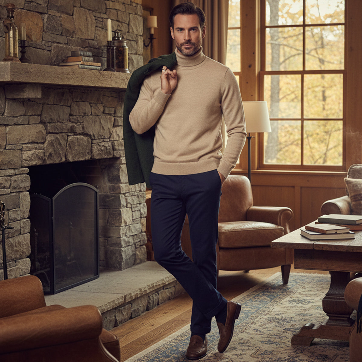 Men's Classic Turtleneck Sweater Knit