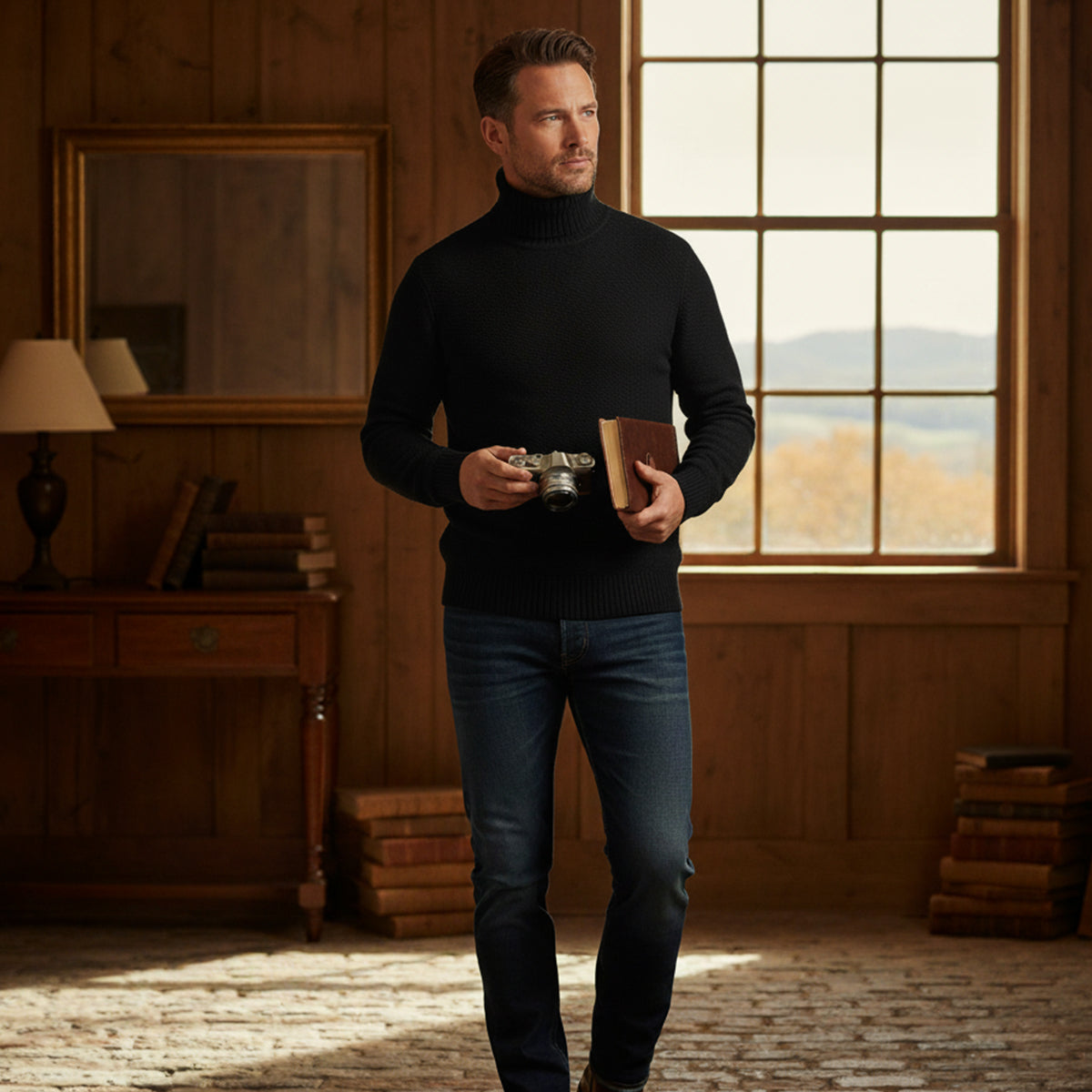 Highclere Men's Merino Turtleneck Sweater