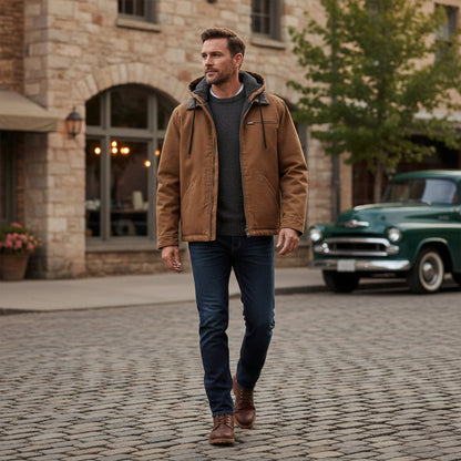 Men's Winter Fleece Lined Hooded Jacket