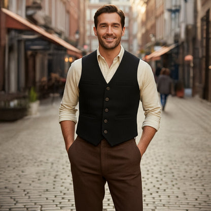 Men's Vintage Button Up Vest