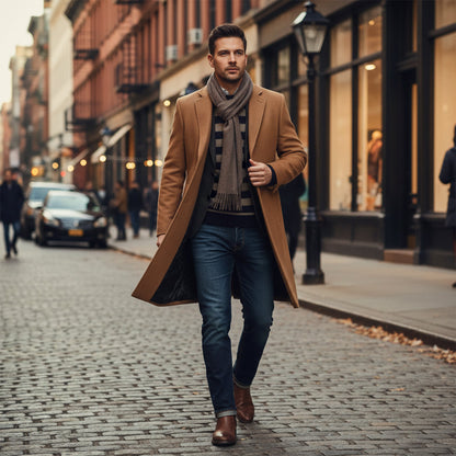 Men's Longline Wool Winter Jacket