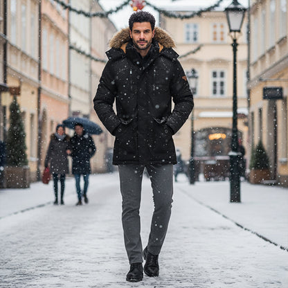 Men's Winter Parka Jacket Fleece Lining Warm
