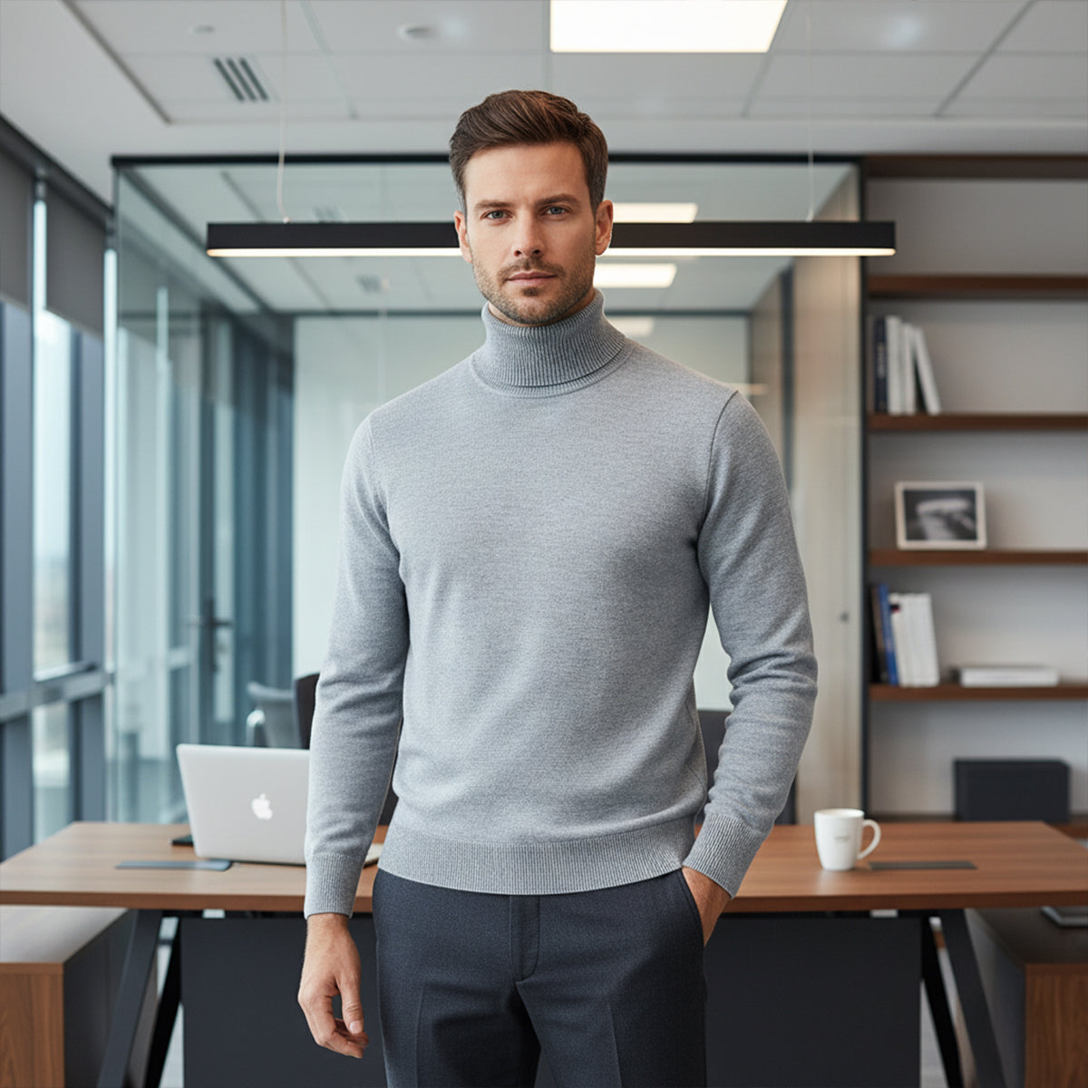 Men's Classic Turtleneck Sweater Knit
