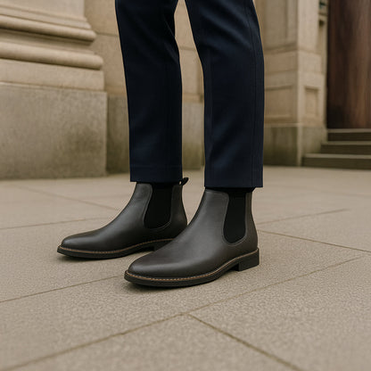 Men's Leather Chelsea Boots Comfortable Black