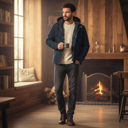 Men's Winter Fleece Lined Hooded Jacket
