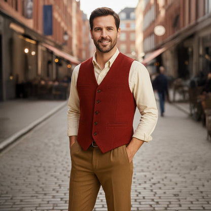 Men's Vintage Button Up Vest