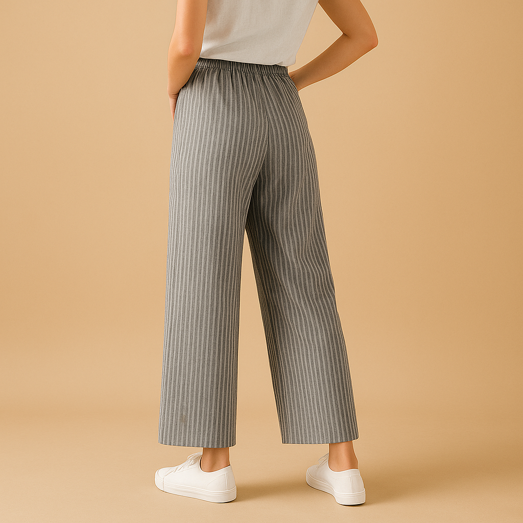 Lightweight breathable summer trousers for women with a comfortable regular fit, ideal for spring and summer outfits, casual wear, and warm weather styling.