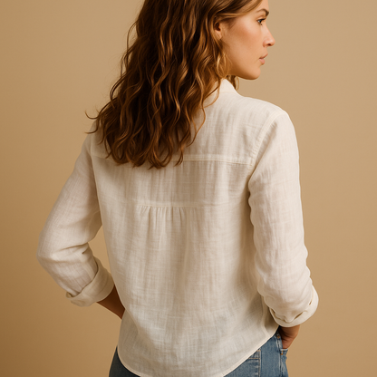 Women’s lightweight blouse with relaxed fit and breathable fabric, ideal for casual wear, work, or everyday outfits.