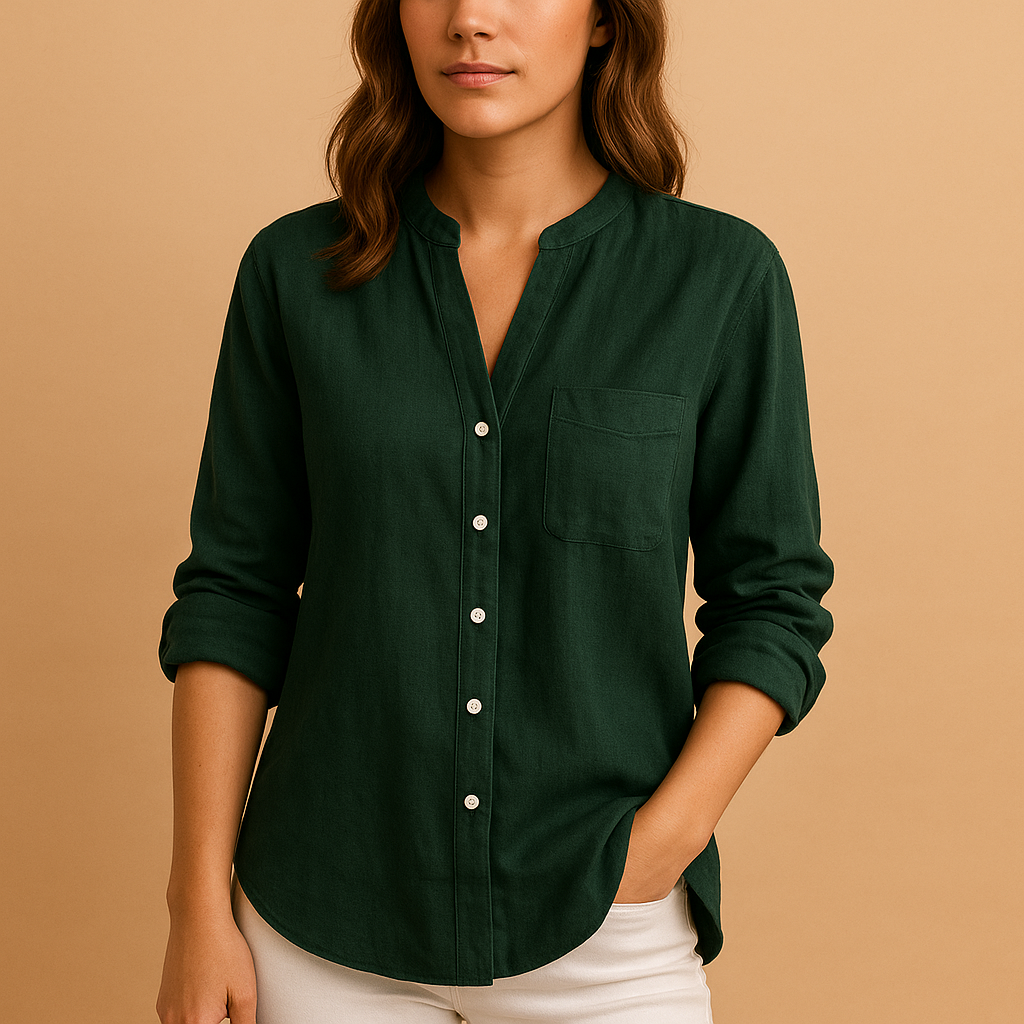 Women’s lightweight classic shirt with a tailored fit, long sleeves, and button closure, ideal for casual outfits, office wear, and formal occasions.