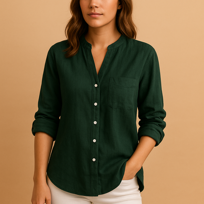 Women’s lightweight classic shirt with a tailored fit, long sleeves, and button closure, ideal for casual outfits, office wear, and formal occasions.