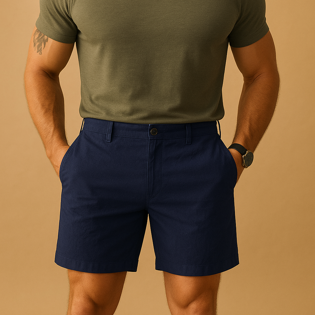 Men’s lightweight elegant summer shorts with relaxed fit, perfect for casual outings, summer dinners, and everyday warm weather wear.