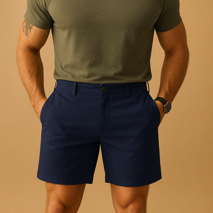 Men’s lightweight elegant summer shorts with relaxed fit, perfect for casual outings, summer dinners, and everyday warm weather wear.