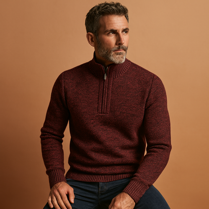Lightweight knit sweater for men with breathable fabric and timeless design, ideal for casual and business wear in autumn and winter.