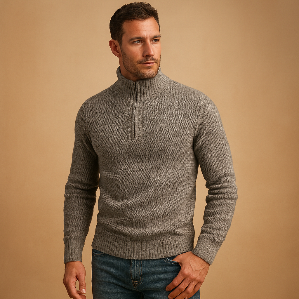 Lightweight knit sweater for men with breathable fabric and timeless design, ideal for casual and business wear in autumn and winter.