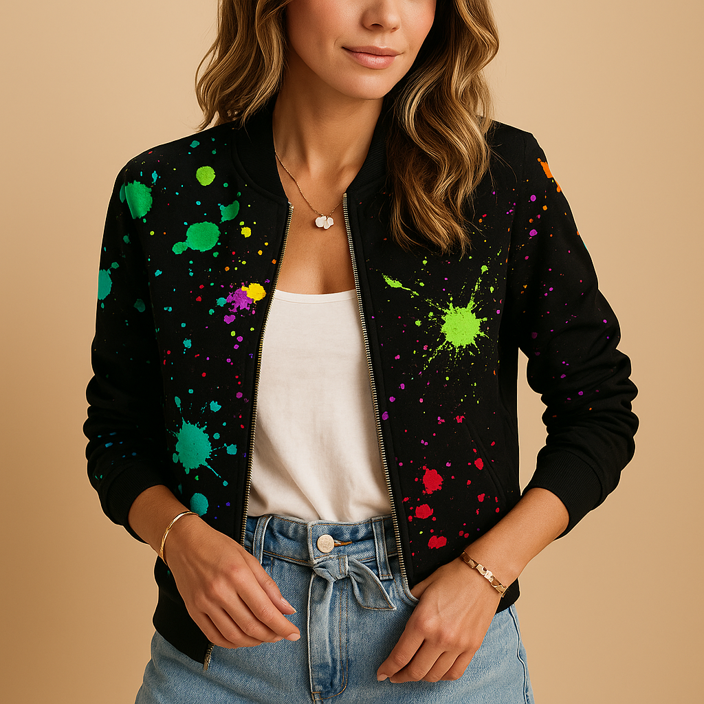 Women’s lightweight printed summer jacket with relaxed fit, breathable fabric, and modern designs for warm days, travel, and casual outfits.