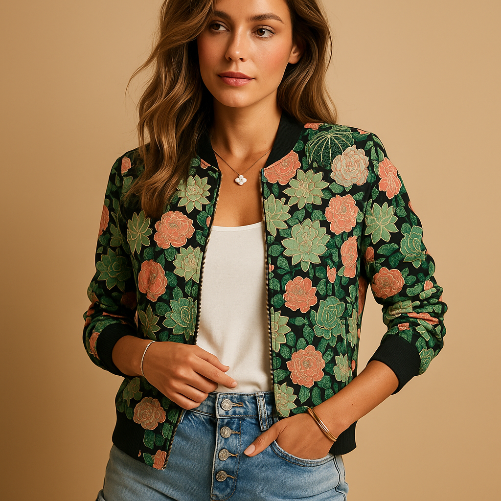 Women’s lightweight printed summer jacket with relaxed fit, breathable fabric, and modern designs for warm days, travel, and casual outfits.