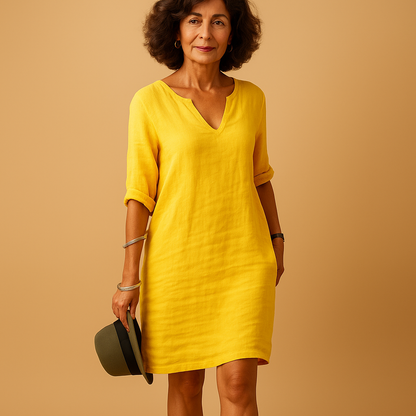 Lightweight summer dress for women with a flattering fit and breathable design, ideal for beach walks, holidays, and sunny day outings.
