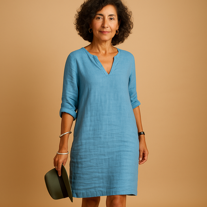 Lightweight summer dress for women with a flattering fit and breathable design, ideal for beach walks, holidays, and sunny day outings.