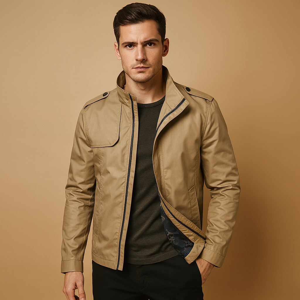 Men's Lightweight Summer Jacket Stand Collar - VibreMode