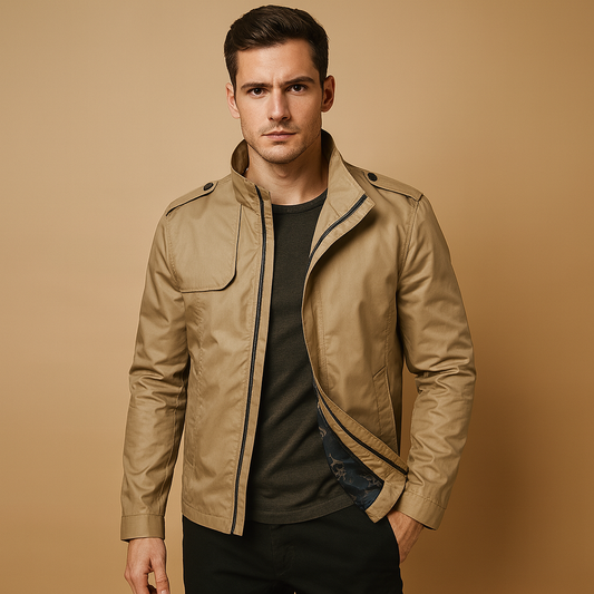 Men's Lightweight Summer Jacket Stand Collar - VibreMode