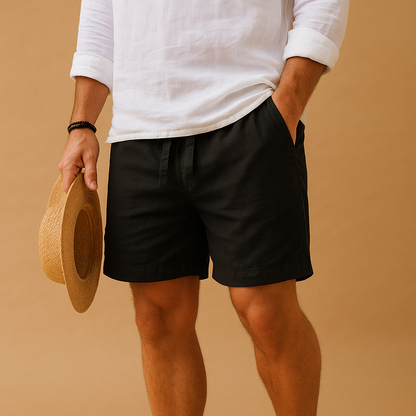 Men’s lightweight summer shorts with drawstring and side pockets, perfect for beach days, warm weather, and casual everyday wear.