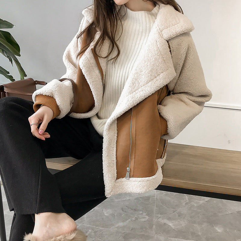 Women's Oversized Sherpa Fleece Jacket - VibreMode
