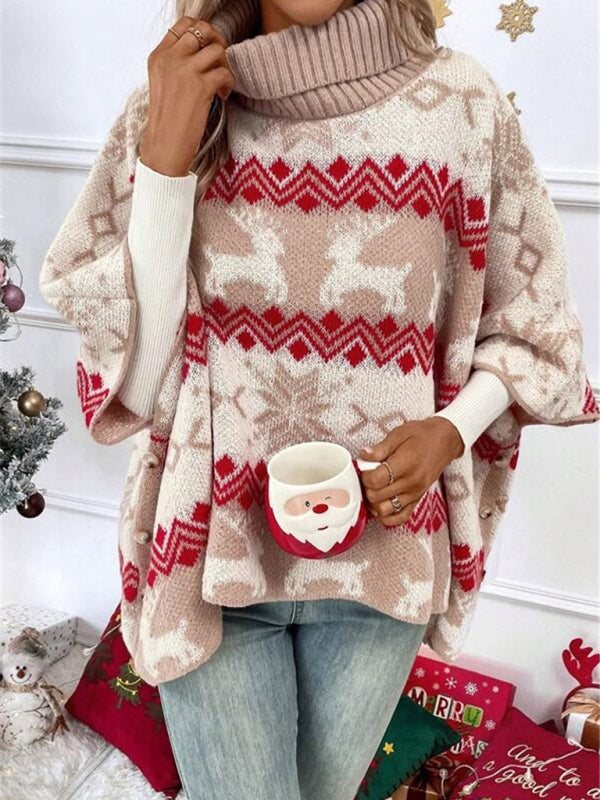 Image of Lila | Women's Oversized Turtleneck Poncho Sweater