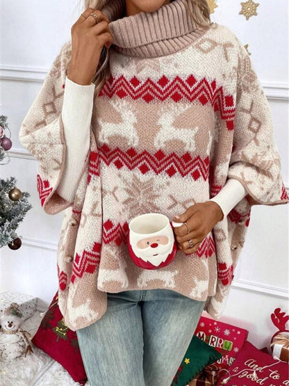Image of Lila | Women's Oversized Turtleneck Poncho Sweater