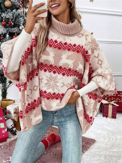 Image of Lila | Women's Oversized Turtleneck Poncho Sweater