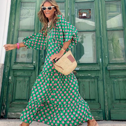 Image of Liliana | Women's V-Neck Long Sleeve Maxi Dress