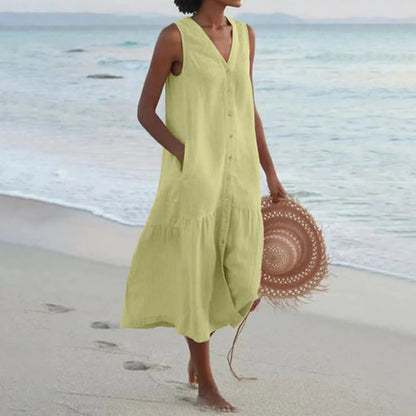 Image of Lilly | Women's Sleeveless A-Line Midi Dress