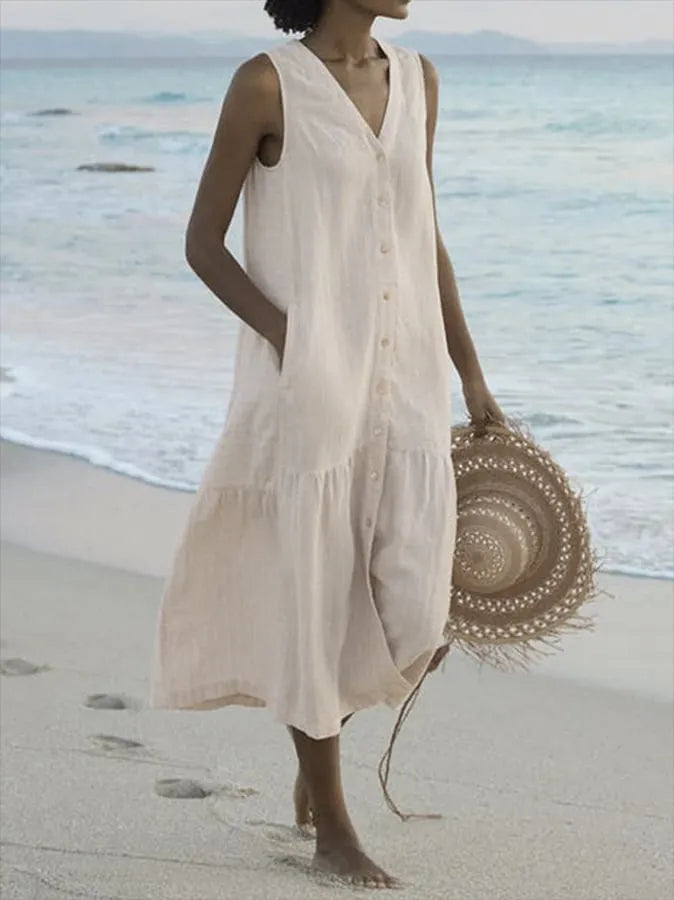 Image of Lilly | Women's Sleeveless A-Line Midi Dress