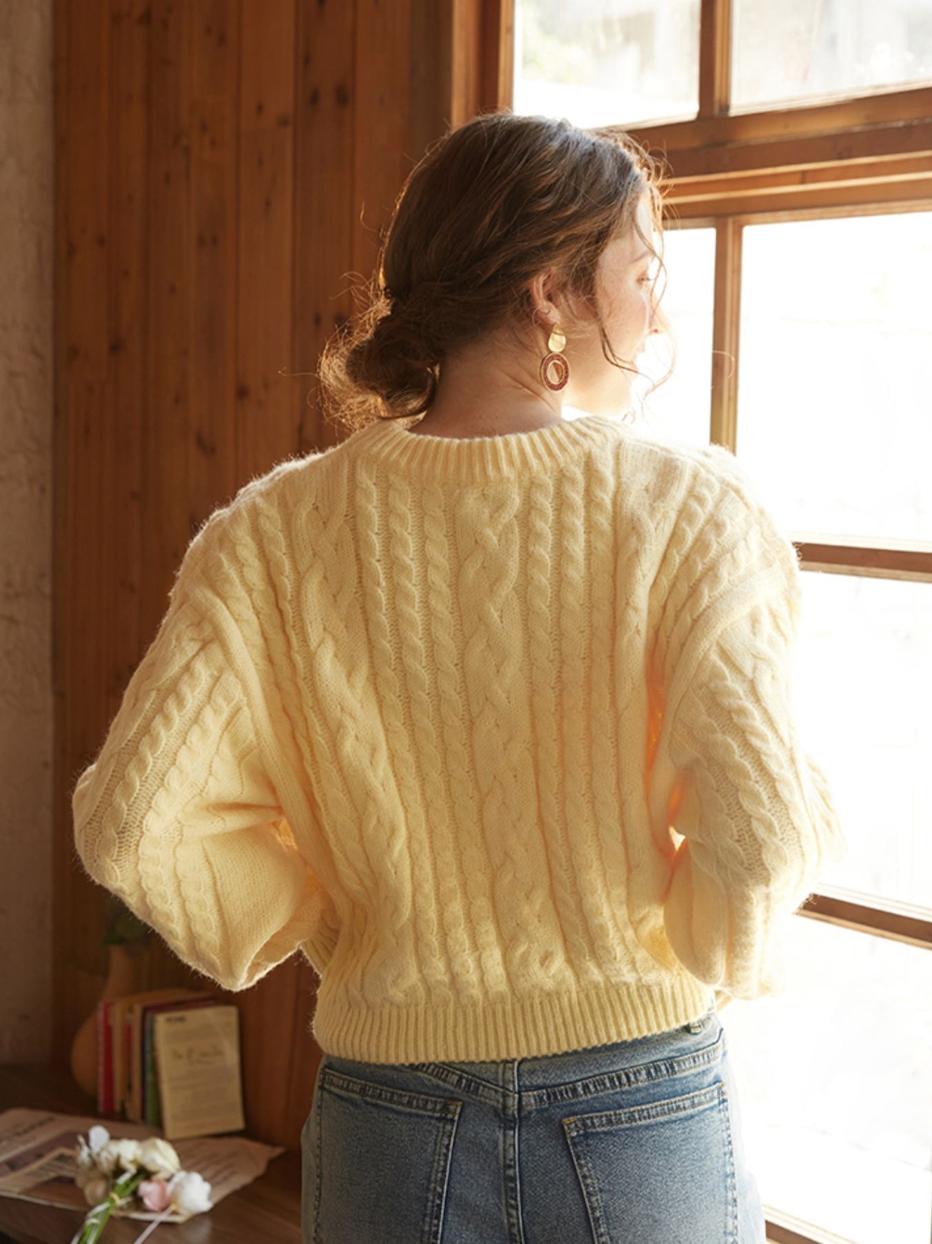 Limoncello Loose Knit Sweater: Chic Asymmetrical Viscose Nylon Blend for Comfort