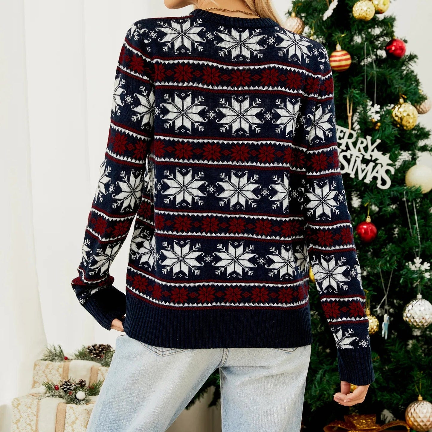 Image of Linda | Women's Fair Isle Crew Neck Sweater