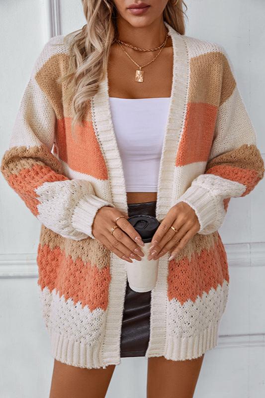 Image of Linda | Women's Long Sleeve Striped Cardigan