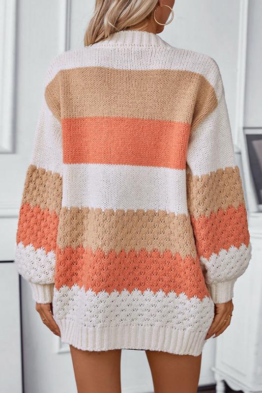 Image of Linda | Women's Long Sleeve Striped Cardigan