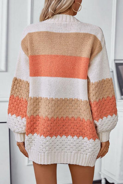Image of Linda | Women's Long Sleeve Striped Cardigan