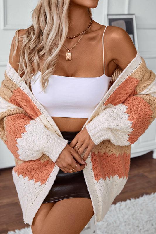 Image of Linda | Women's Long Sleeve Striped Cardigan